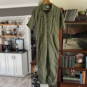 Topshop Khaki Green Jumpsuit